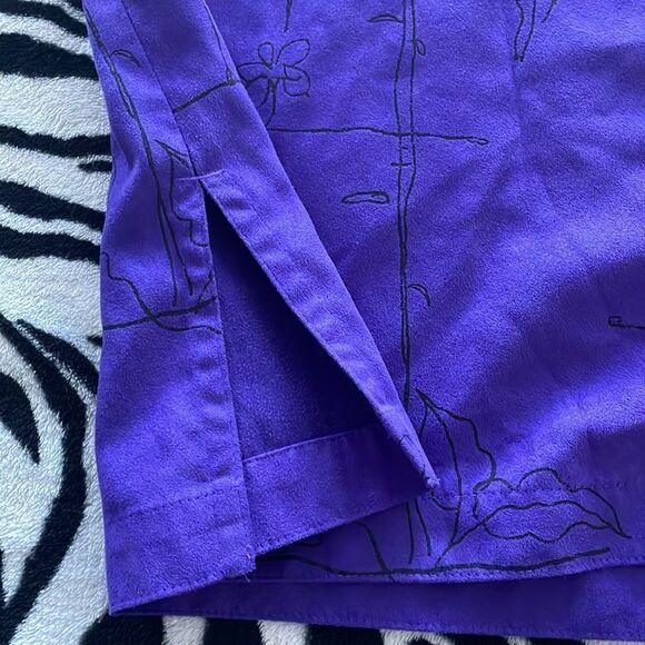 Chicos purple vintage animal print drawing button down collared shirts blouse - Picture 12 of 13